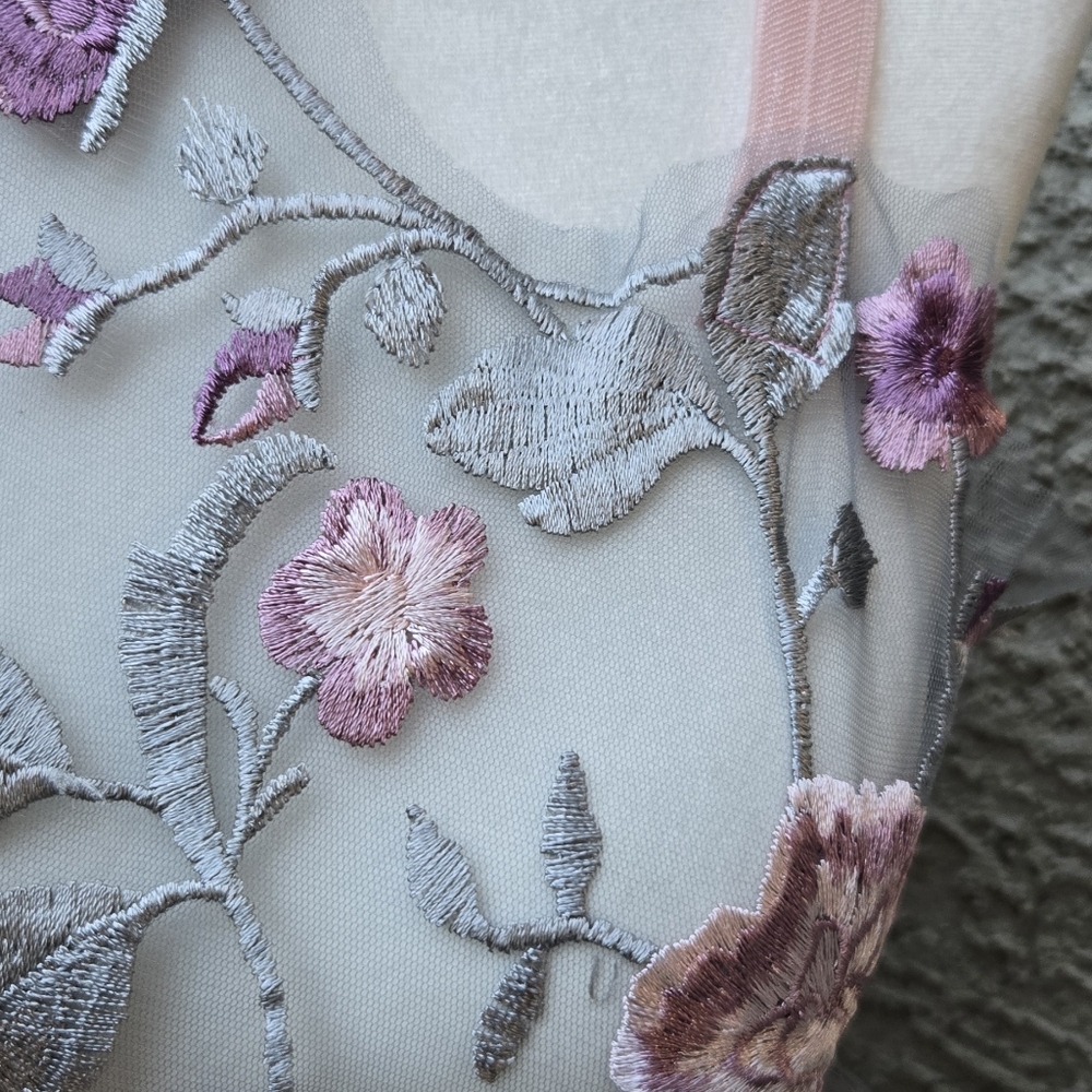 Lovechild Boudoir Handmade Rare Pink Floral Mesh Top - Picture 4 of 10